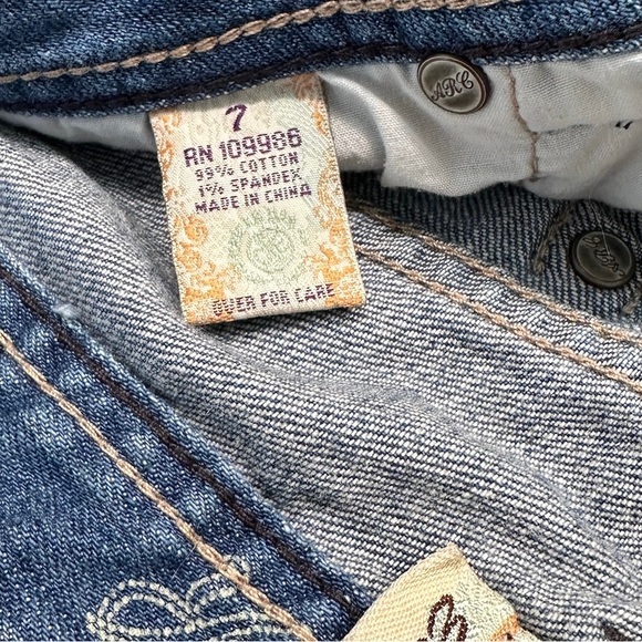 American Rag Cie Mid Length Frayed Hem Jean Shorts Size 7 #0777 - Picture 4 of 8